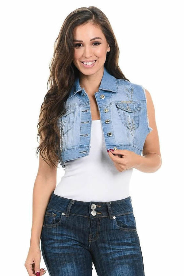 Sweet Look Women's Denim Vest - Style 514B